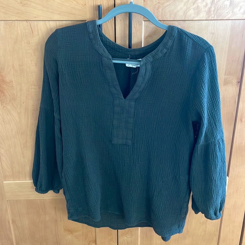 Velvet brand army green colored gauze material long sleeve